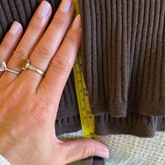 Jarbo Women’s Merino Wool Sweater Ribbed Knit in Brown Size M Minimalist Crew - Picture 6 of 7